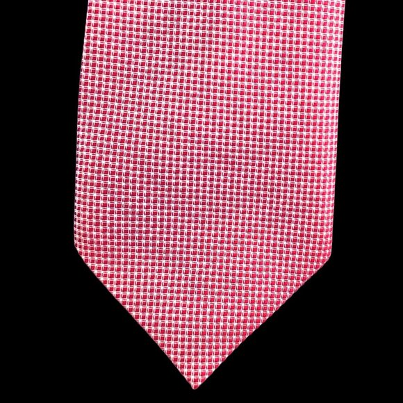 Red Tie Pink Polka Dot Rosso Bianco 3.25 Inch Wide 60 Inches Long Polyester - Picture 4 of 9